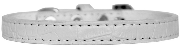 Wichita Plain Croc Dog Collar White Size 14